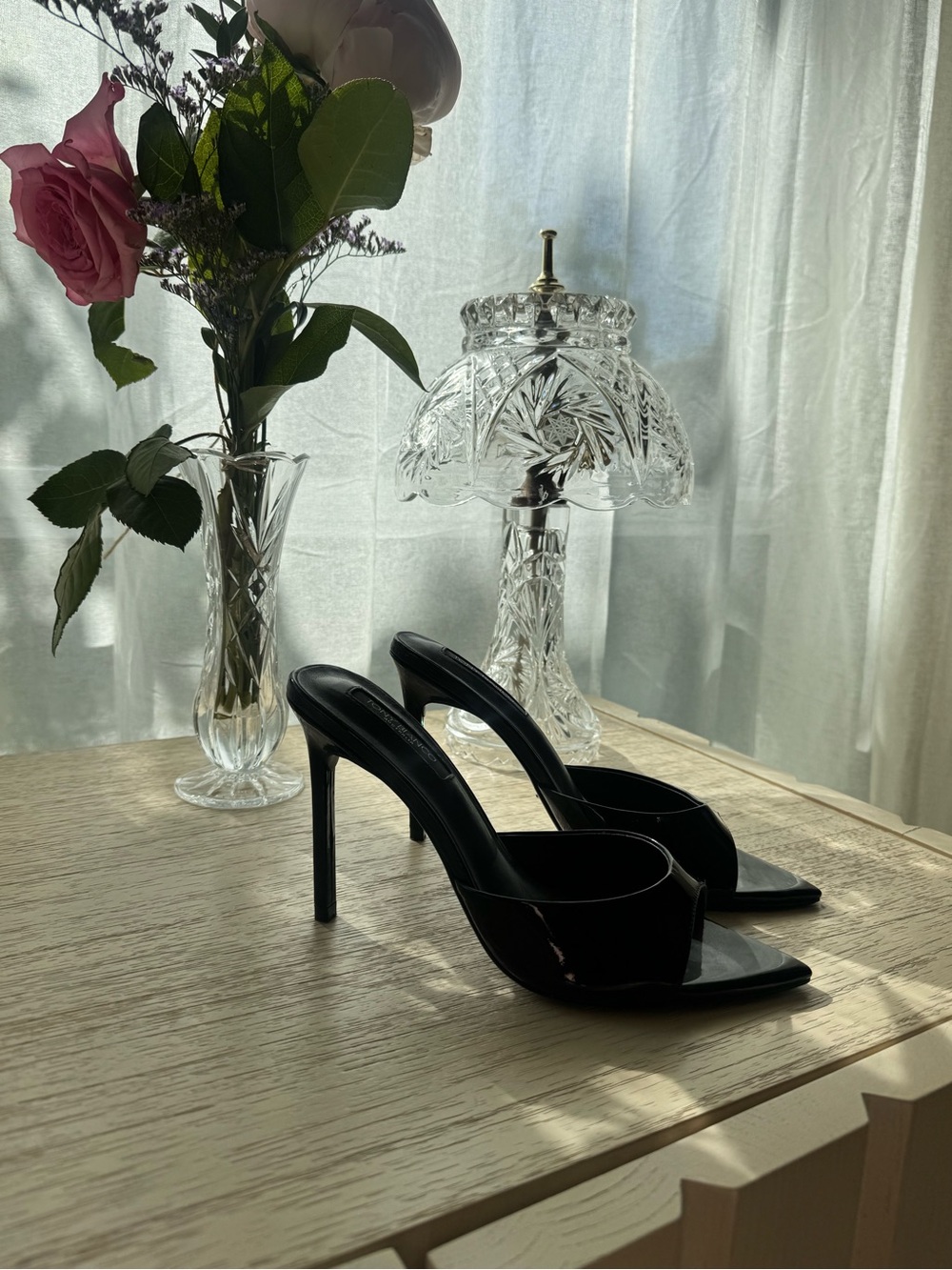 Tony Bianco Malibu Mule Black Patent High Stiletto Mule